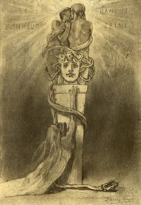 Happiness in Crime (ca. 1887-93) heliogravure, etching, dry point, aquatint (23.8 x 16.5 cm) Royal Library of Belgium