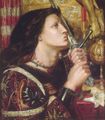 Joan of Arc kissing the "Sword of Liberation;" painting by Dante Gabriel Rossetti, 1863