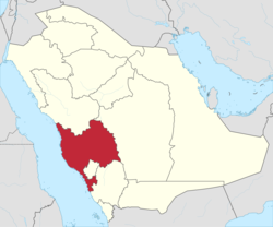 خريطة المملكة العربية السعودية توضح منطقة مكة المكرمة