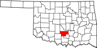 Map of Oklahoma highlighting غارفين