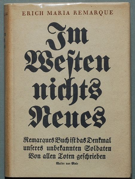 ملف:Remarque Im Westen nichts Neues 1929.jpg