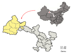 موقع نطاق مدينة جيوچوان في گان‌سو