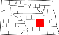 Map of North Dakota highlighting ستوتسمان