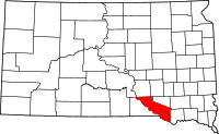 Map of South Dakota highlighting تشارلز ميكس
