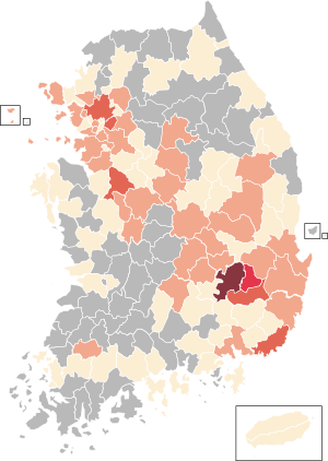 COVID-19 Outbreak Cases in South Korea (Density).svg
