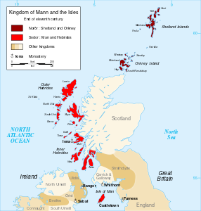 Map 19: Regions of Scotland and Isle of Man settled by the Norse. Ethnogenesis of the Norse-Gaels.