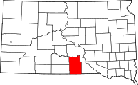 Map of South Dakota highlighting تريب