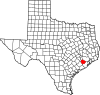 State map highlighting Fort Bend County