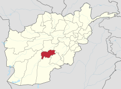 Map of Afghanistan with Uruzgan highlighted