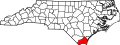 State map highlighting Brunswick County