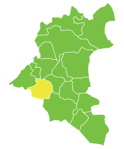 موقع ناحية مزيريب في محافظة درعا.