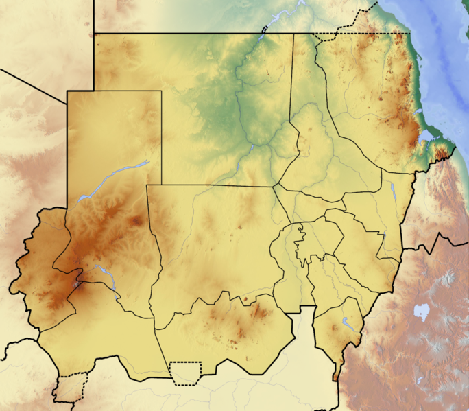 ملف:Sudan location map Topographic.png