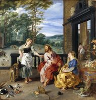 Christ in the House of Martha and Mary, 1628, Jan Bruegel and Peter Paul Rubens, National Gallery of Ireland, depicting an Ottoman Cairene carpet.