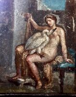 Leda and the Swan, ancient fresco from Pompeii