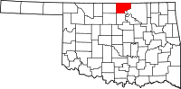 Map of Oklahoma highlighting كاي