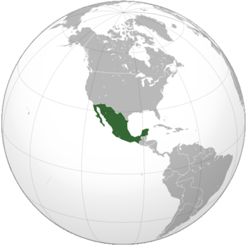 The United Mexican States in 1852, prior to the Gadsden Purchase.
