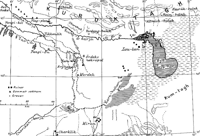 ملف:Map of the Lop Nor region by Folke Bergman 1935.jpg