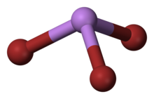 Ball-and-stick model of arsenic tribromide