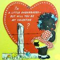 إحدى بطاقات عيد الحب مستوحاة من التراث الثقافي لزنوج أمريكا. وقد تم إنتاجها حوالي عام 1940