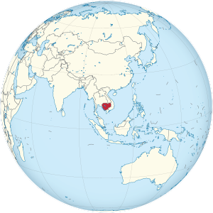 Cambodia on the globe (Cambodia centered).svg