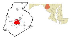 Location in Frederick County and the State of Maryland