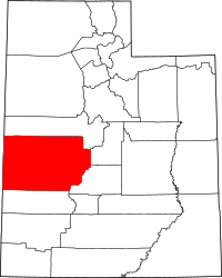 Map of Utah highlighting ميلارد