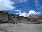 River rafting in the Zanskar subdistrict of Kargil.