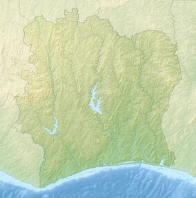 Map showing the location of منتزه تاي الوطني Taï National Park