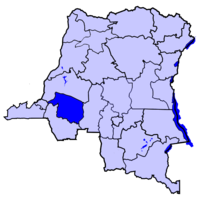خريطة جمهورية الكونغو الديمقراطية موضحا عليها كويلو