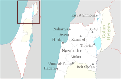 Location map Israel north haifa