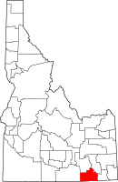 Map of Idaho highlighting أونيدا