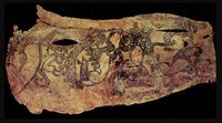 Tatooes of the warrior excavated at Pazyryk, with zoomorphic symbols, 5th-4th century BCE.[7]
