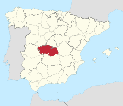 Map of Spain with مقاطعة طليطلة highlighted