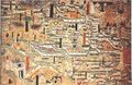 10th century mural from Cave 61, showing Tang Buddhist monasteries of Mount Wutai, Shanxi province