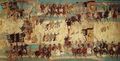 Section of mural commemorating victory of Zhang Yichao over the Tibetans. Cave 156, Late Tang.