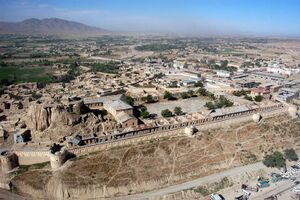 The Bala Hesar fortress in the center of Gardez City
