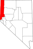 Map of Nevada highlighting واشو