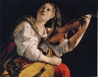 Young Woman Playing a Violin by Orazio Gentileschi