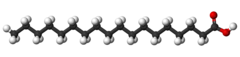 Ball-and-stick model of stearic acid