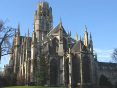 East end of the abbey church of Saint-Ouen, showing the chevet, Rouen, Seine-Maritime, France
