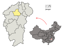 Location of Nanchang City jurisdiction in Jiangxi