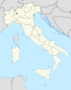 خريطة تبين موقع مقاطعة منزا وبريانسا في إيطاليا