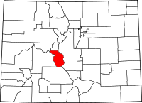 Map of Colorado highlighting تشافي