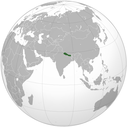 ملف:Nepal (orthographic projection).svg