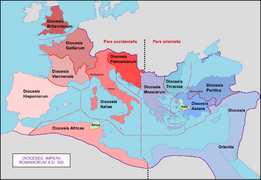 Roman Empire in 300 AD: Diocesis Hispaniarum in the west