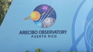 Arecibo Observatory, sign at entrance gate.jpg