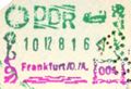 ختم على جواز سفر ألماني شرقي من فرانكفورت (اودر).