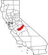 State map highlighting Madera County