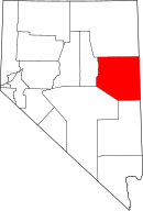 Map of Nevada highlighting وايت پاين