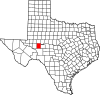 State map highlighting Reagan County